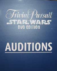 Star Wars Trivial Pursuit auditions sign